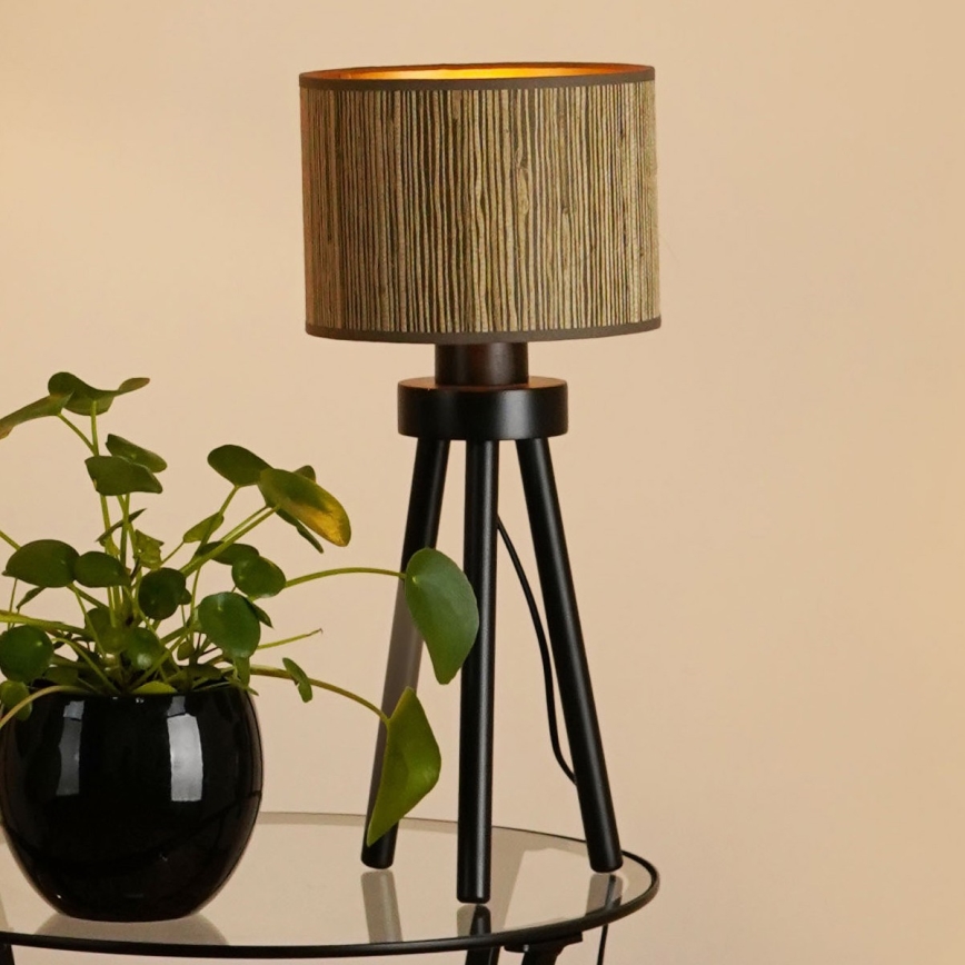 Brilagi - Stolní lampa BOSTON ROLLER 1xE27/15W/230V sláma hnědá/zlatá