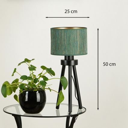 Brilagi - Stolní lampa BOSTON ROLLER 1xE27/15W/230V sláma zelená/zlatá