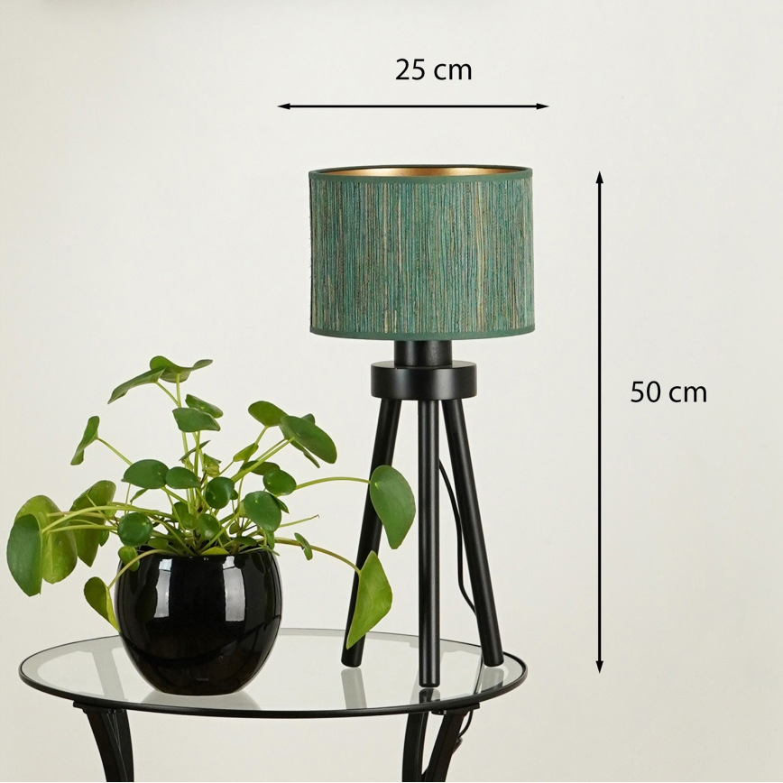 Brilagi - Stolní lampa BOSTON ROLLER 1xE27/15W/230V sláma zelená/zlatá