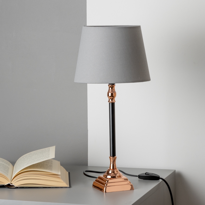 BRILAGI - Stolní lampa CERIA 1xE14/40W/230V pr. 20,5cm černá/měděná/šedá