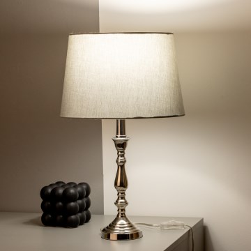 Brilagi - Stolní lampa CERIA 1xE27/60W/230V lesklý chrom/šedá