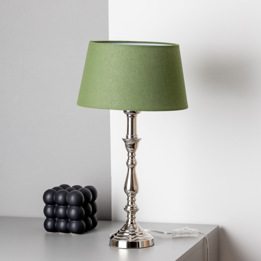 Brilagi - Stolní lampa CERIA 1xE27/60W/230V pr. 25 cm lesklý chrom/zelená