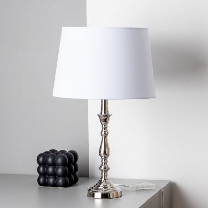 Brilagi - Stolní lampa CERIA 1xE27/60W/230V pr. 30 cm lesklý chrom/bílá