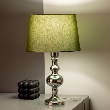 BRILAGI - Stolní lampa CERIA 1xE27/60W/230V pr. 30 cm lesklý chrom/zelená