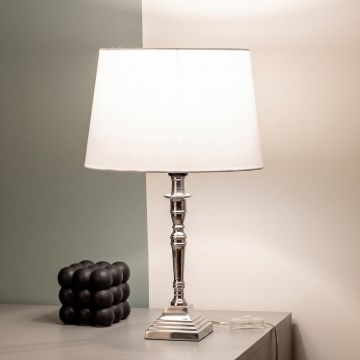 BRILAGI - Stolní lampa CERIA 1xE27/60W/230V pr. 30 cm stříbrná/bílá