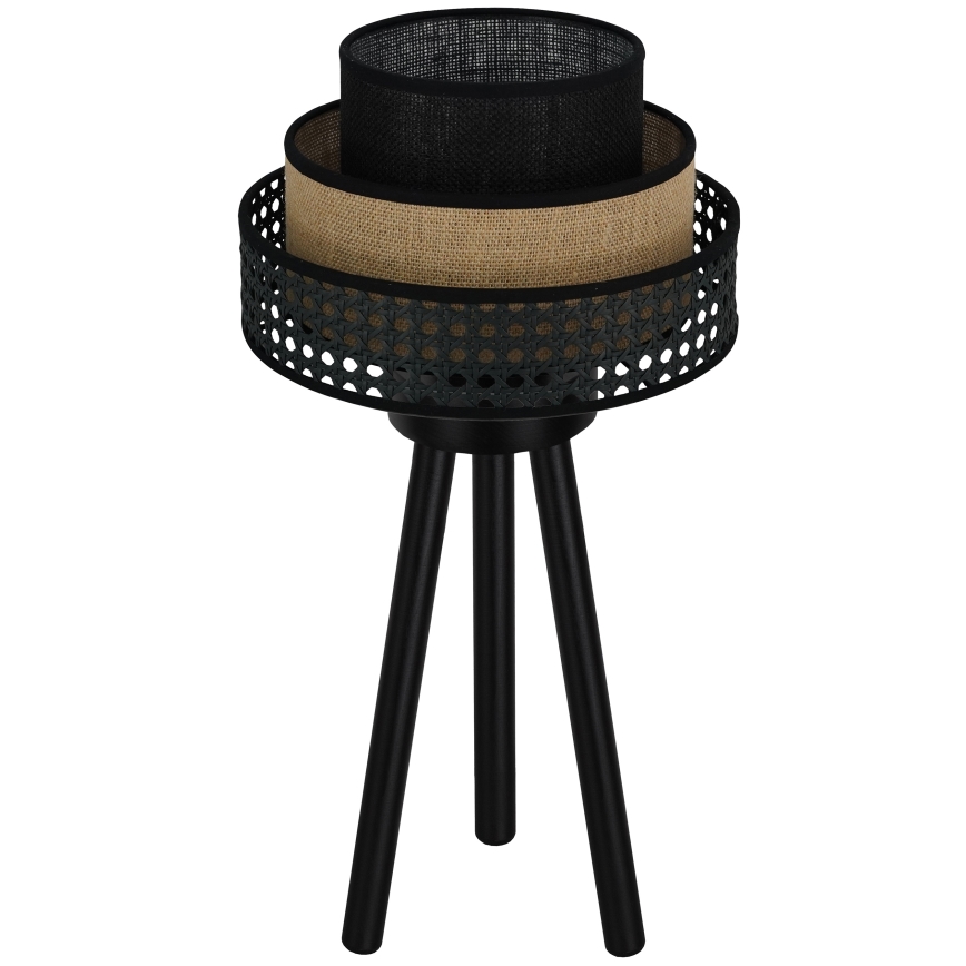 Brilagi - Stolní lampa DAKOTA LUNETA 1xE27/15W/230V černá/ratan