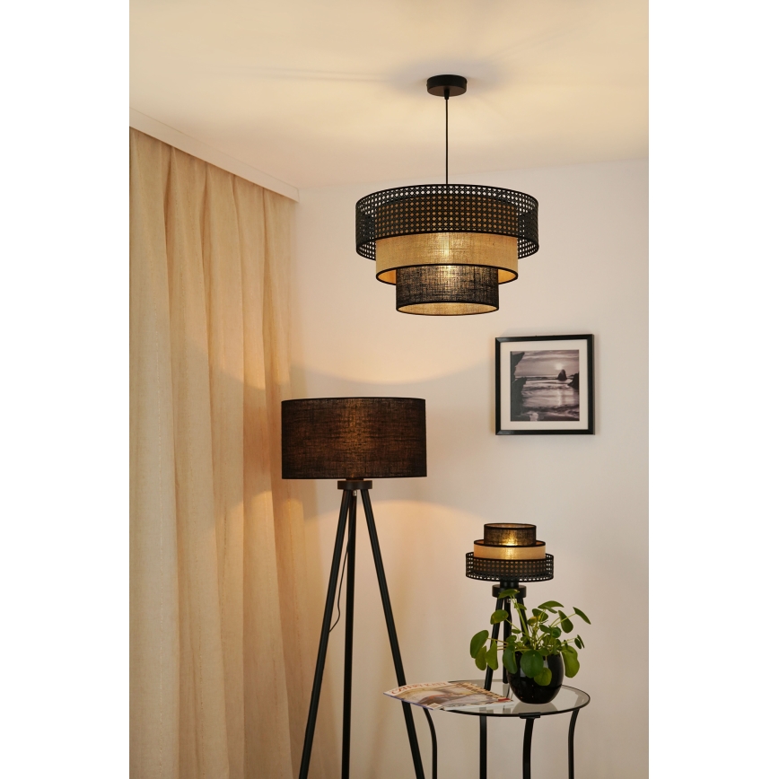 Brilagi - Stolní lampa DAKOTA LUNETA 1xE27/15W/230V černá/ratan