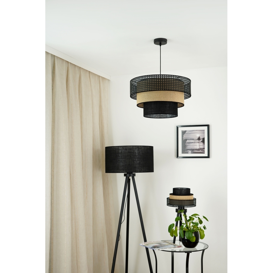 Brilagi - Stolní lampa DAKOTA LUNETA 1xE27/15W/230V černá/ratan