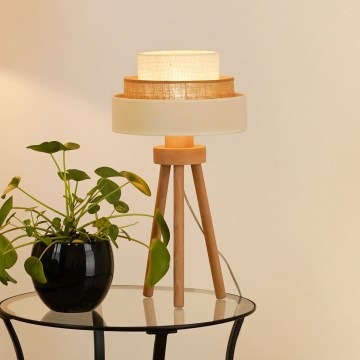 Brilagi - Stolní lampa DENVER LUNETA 1xE27/15W/230V béžová/hnědá/krémová