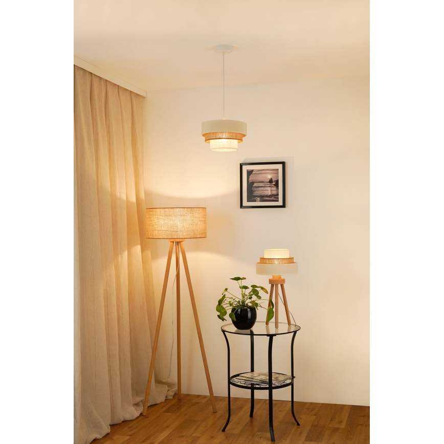 Brilagi - Stolní lampa DENVER LUNETA 1xE27/15W/230V béžová/hnědá/krémová