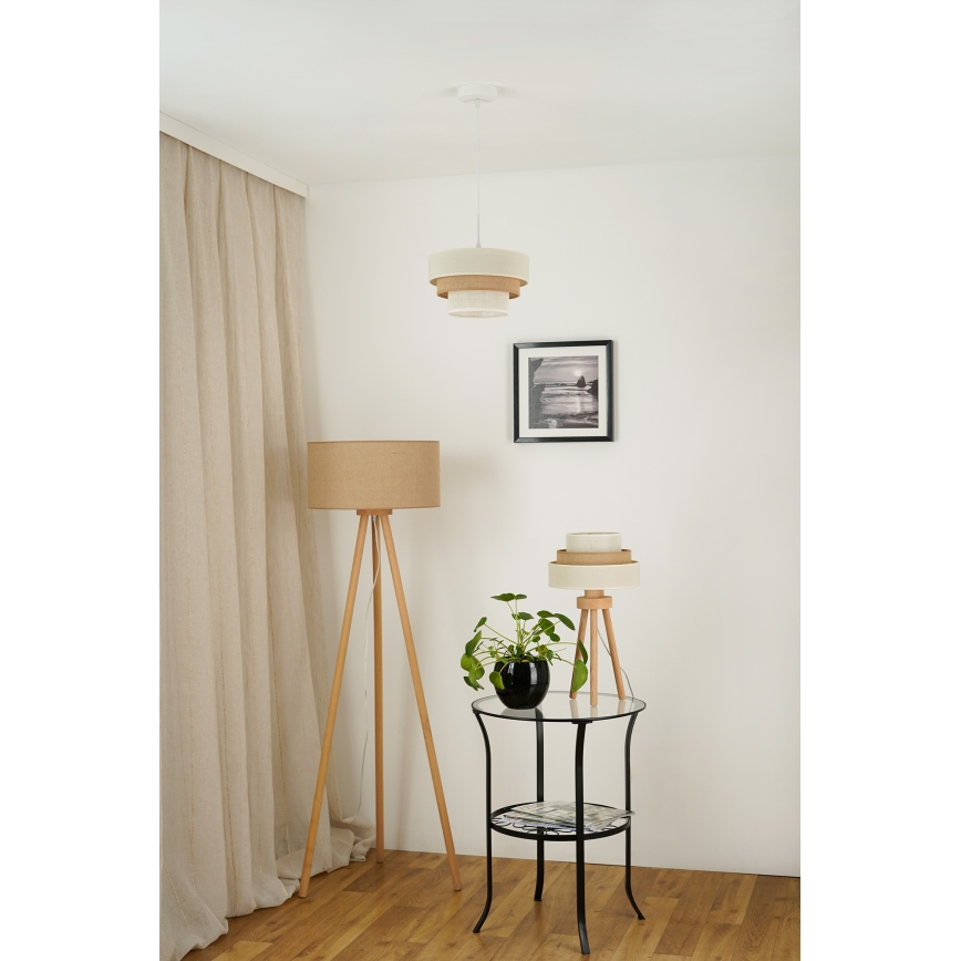 Brilagi - Stolní lampa DENVER LUNETA 1xE27/15W/230V béžová/hnědá/krémová
