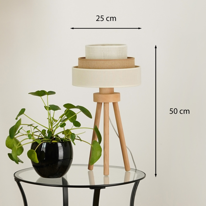 Brilagi - Stolní lampa DENVER LUNETA 1xE27/15W/230V béžová/hnědá/krémová
