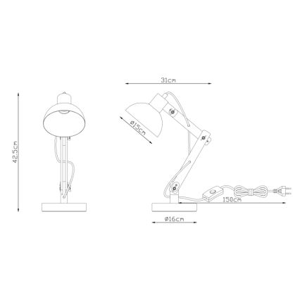 Brilagi - Stolní lampa FOCUS 1xE27/40W/230V šedá