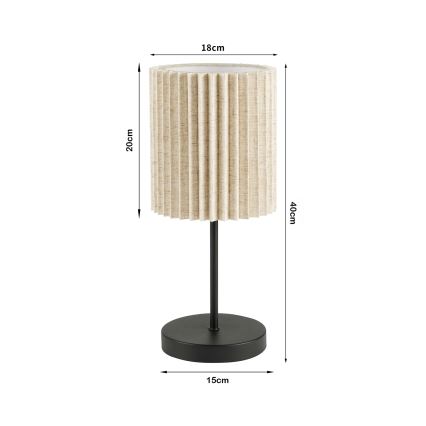 Brilagi - Stolní lampa NORDIC WAVE 1xE27/15W/230V len/černá