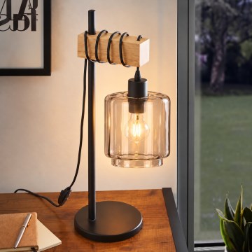 BRILAGI - Stolní lampa NUBILA 1xE27/40W/230V hnědá/černá/kouřová béžová