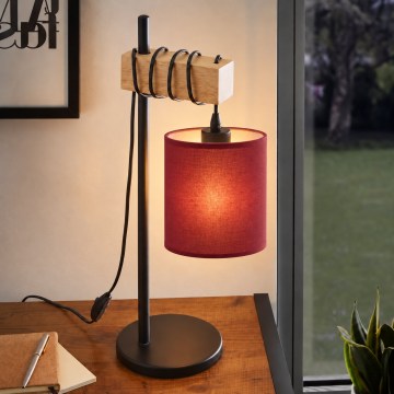BRILAGI - Stolní lampa NUBILA 1xE27/40W/230V hnědá/černá/pompejská červená