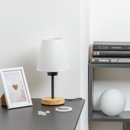 Brilagi - Stolní lampa NUBILA WOOD 1xE27/25W/230V dub/bílá
