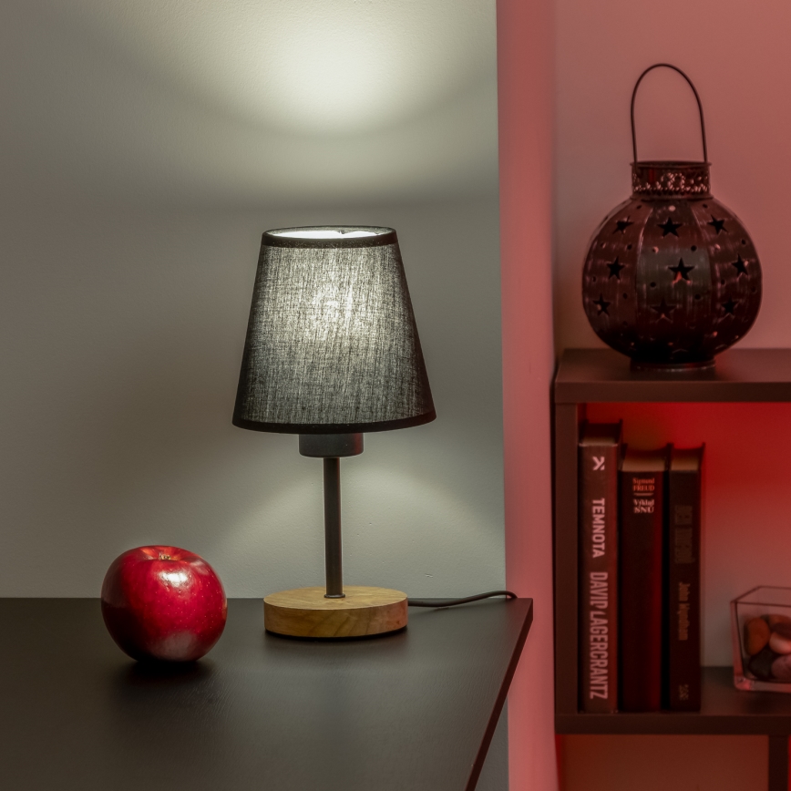 Brilagi - Stolní lampa NUBILA WOOD 1xE27/25W/230V dub/černá