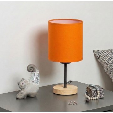 Brilagi - Stolní lampa NUBILA WOOD 1xE27/25W/230V dub/černá/oranžová