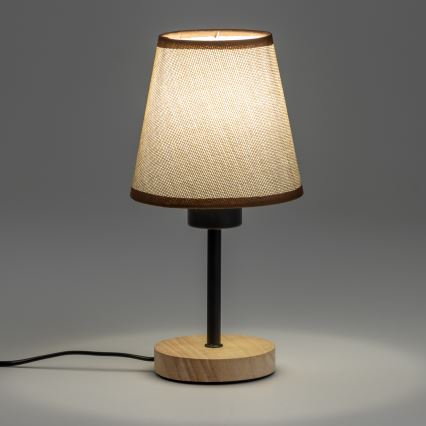 Brilagi - Stolní lampa NUBILA WOOD 1xE27/25W/230V dub/hnědá