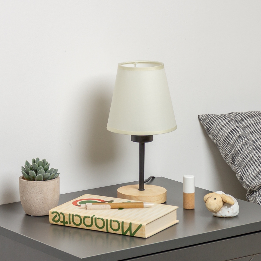Brilagi - Stolní lampa NUBILA WOOD 1xE27/25W/230V dub/krémová