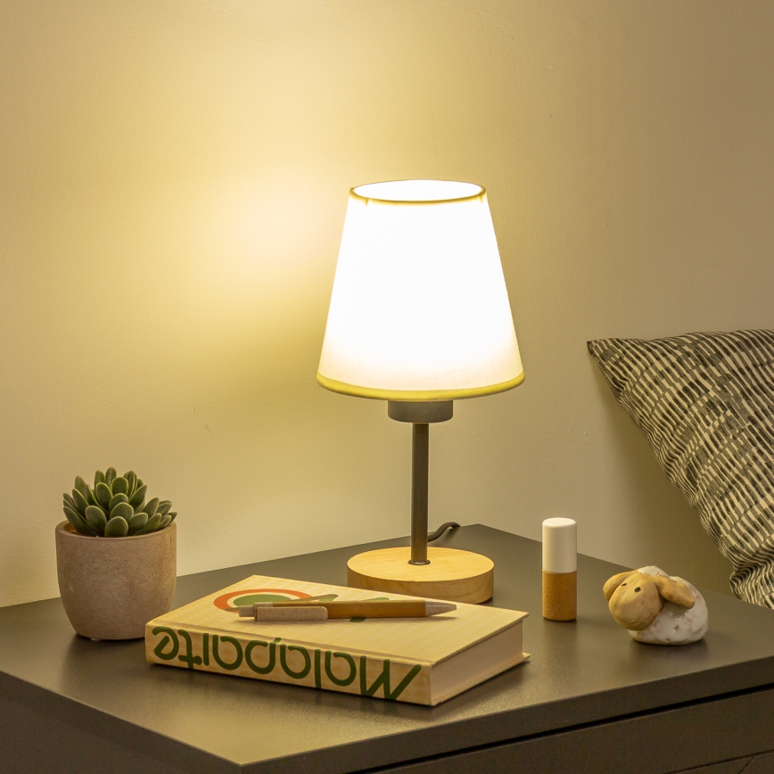 Brilagi - Stolní lampa NUBILA WOOD 1xE27/25W/230V dub/krémová