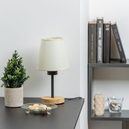Brilagi - Stolní lampa NUBILA WOOD 1xE27/25W/230V dub/krémová