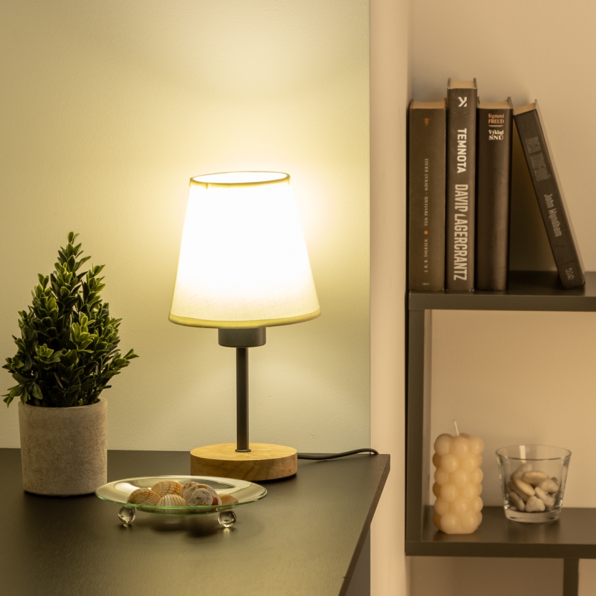 Brilagi - Stolní lampa NUBILA WOOD 1xE27/25W/230V dub/krémová