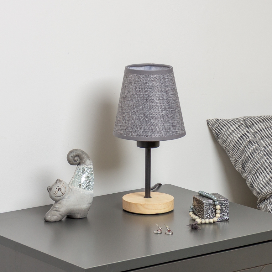 Brilagi - Stolní lampa NUBILA WOOD 1xE27/25W/230V dub/šedá