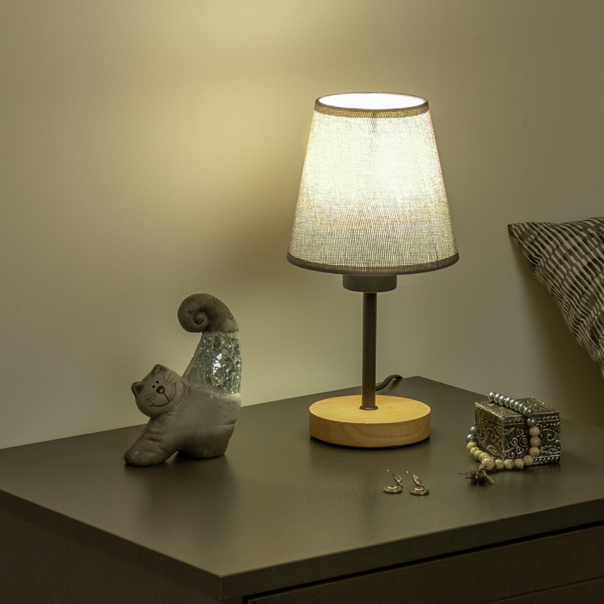 Brilagi - Stolní lampa NUBILA WOOD 1xE27/25W/230V dub/šedá