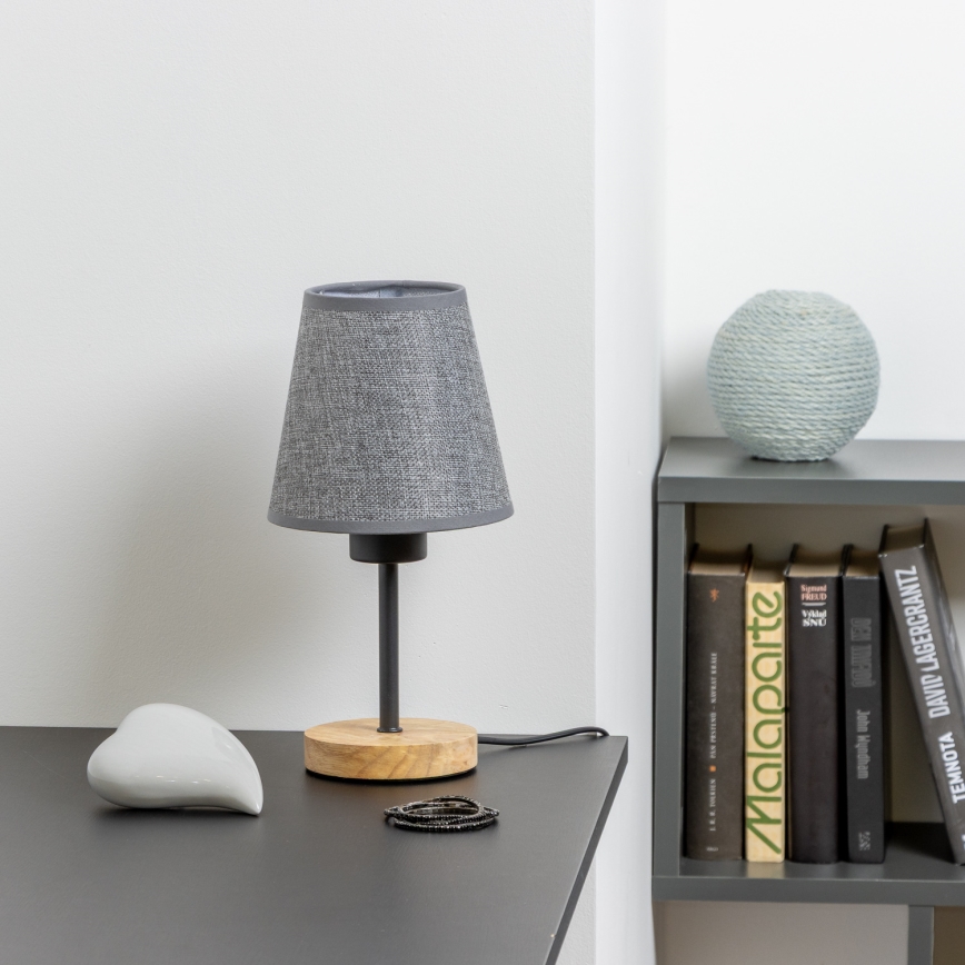 Brilagi - Stolní lampa NUBILA WOOD 1xE27/25W/230V dub/šedá