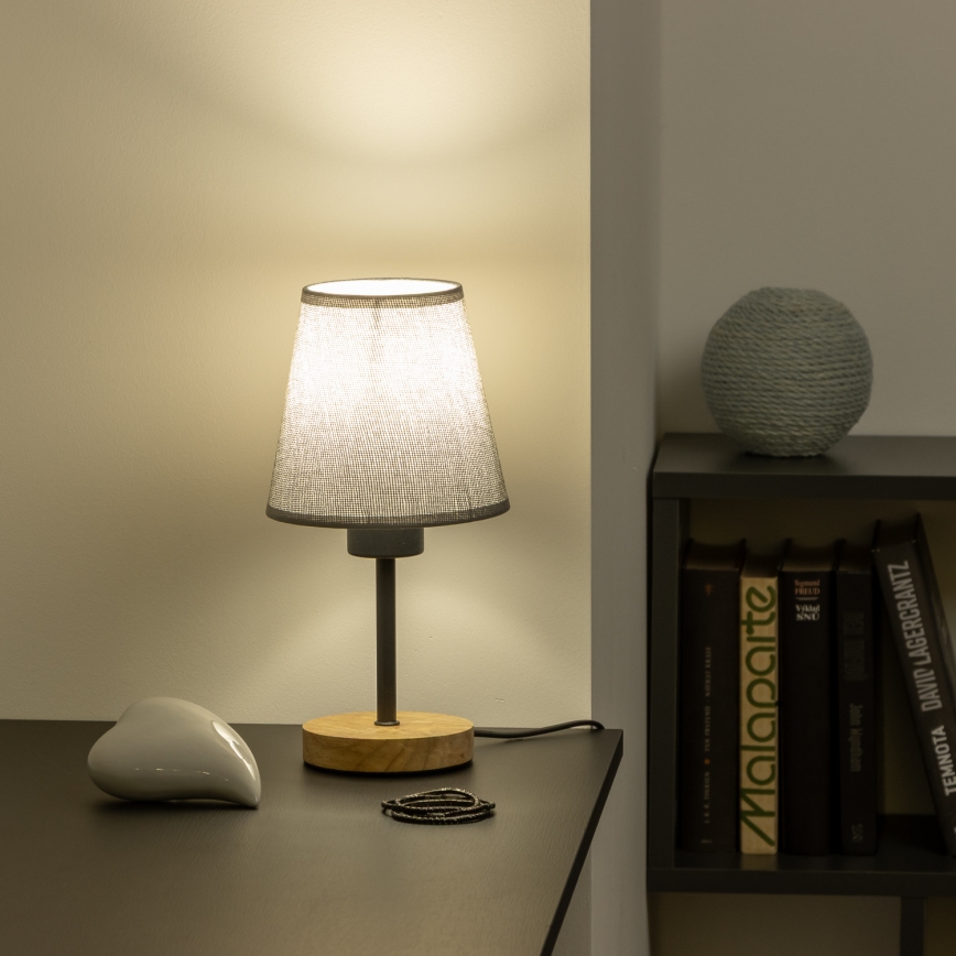 Brilagi - Stolní lampa NUBILA WOOD 1xE27/25W/230V dub/šedá