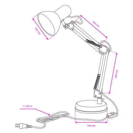 Brilagi - Stolní lampa ROMERO 1xE27/60W/230V bílá