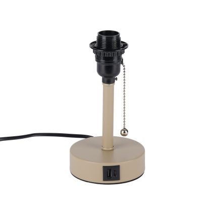 Brilagi - Stolní lampa s USB portem TABLON 1xE27/25W/230V béžová/černá