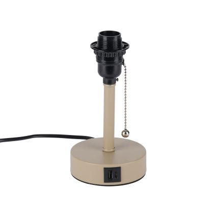 Brilagi - Stolní lampa s USB portem TABLON 1xE27/25W/230V béžová/šedá