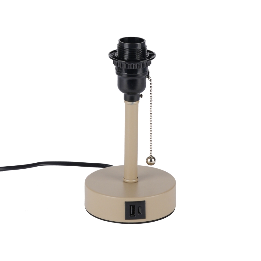 Brilagi - Stolní lampa s USB portem TABLON 1xE27/25W/230V béžová/šedá