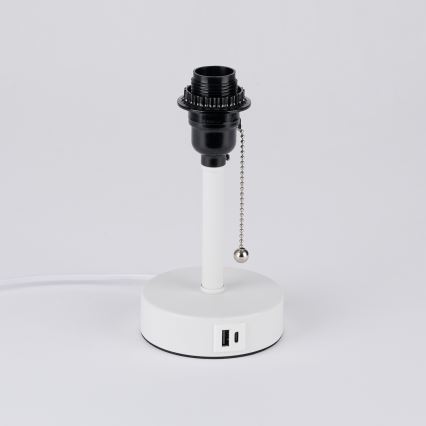 Brilagi - Stolní lampa s USB portem TABLON 1xE27/25W/230V bílá/šedá