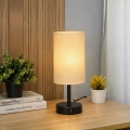 Brilagi - Stolní lampa s USB portem TABLON 1xE27/25W/230V černá/béžová