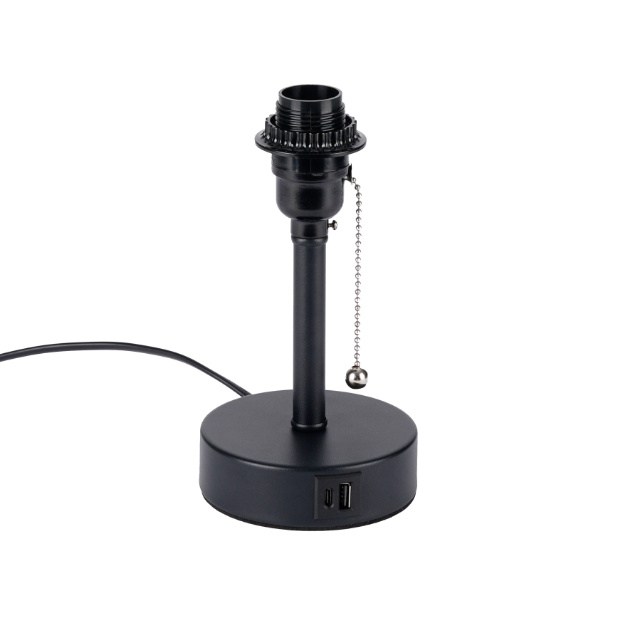 Brilagi - Stolní lampa s USB portem TABLON 1xE27/25W/230V černá/bílá