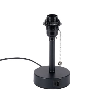 Brilagi - Stolní lampa s USB portem TABLON 1xE27/25W/230V černá