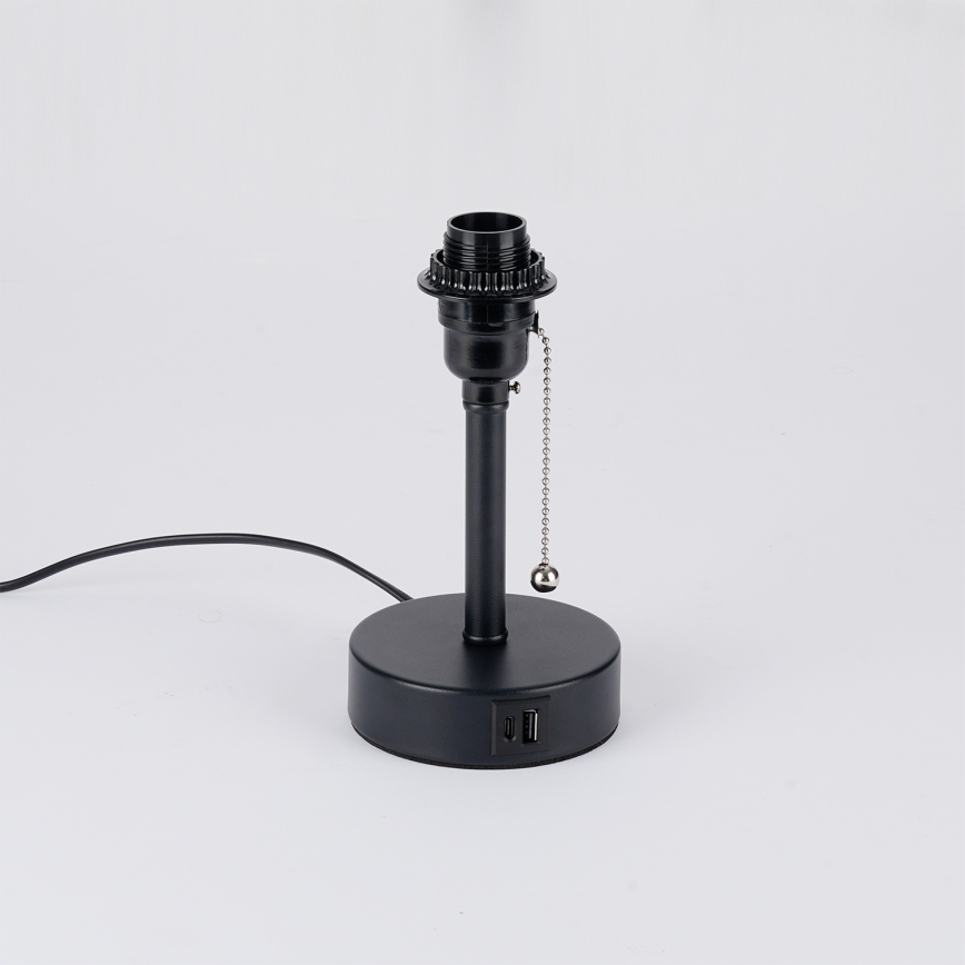 Brilagi - Stolní lampa s USB portem TABLON 1xE27/25W/230V černá/šedá
