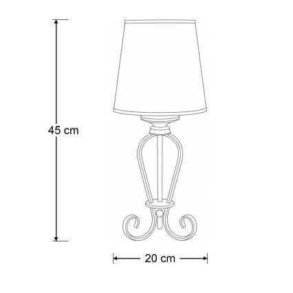 Brilagi - Stolní lampa SONIA 1xE27/15W/230V krémová/patina