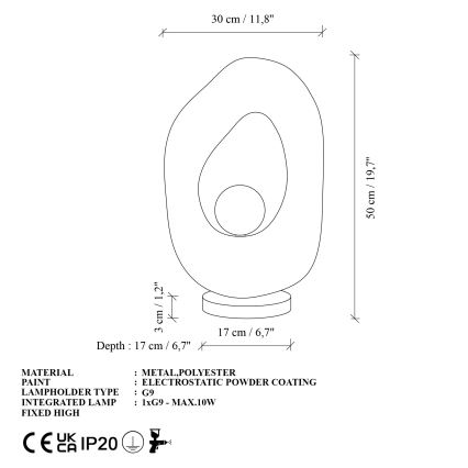 Brilagi - Stolní lampa WABI SABI 1xG9/8W/230V bílá