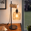 BRILAGI - Stolní lampa WOOD GLASS 1xE27/40W/230V hnědá/černá/kouřová hnědá