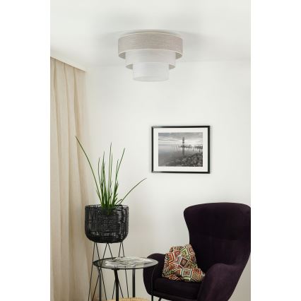 Brilagi - Stropní svítidlo ALASKA LUNETA 1xE27/15W/230V pr. 45 cm šedá/krémová