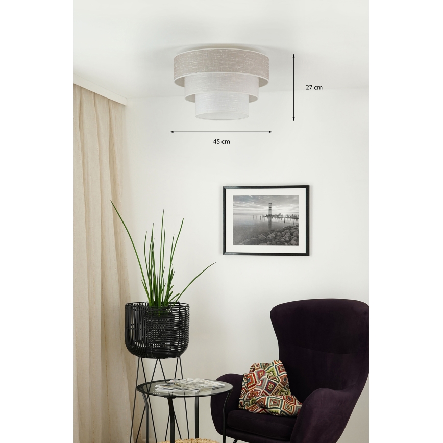 Brilagi - Stropní svítidlo ALASKA LUNETA 1xE27/15W/230V pr. 45 cm šedá/krémová