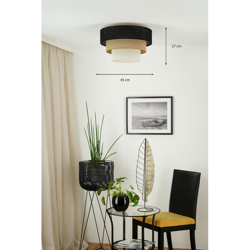 Brilagi - Stropní svítidlo ASPEN LUNETA 1xE27/15W/230V pr. 45 cm černá/béžová/krémová