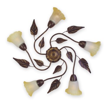 BRILAGI - Stropní svítidlo BLOSSOM 5xE27/40W/230V pr. 75 cm patina/mosaz