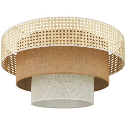 Brilagi - Stropní svítidlo CEDAR LUNETA 1xE27/15W/230V pr. 45 cm ratan/hnědá/krémová