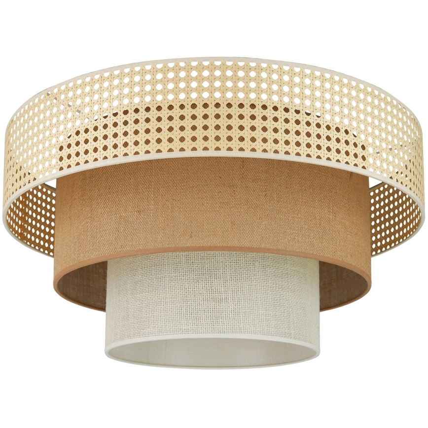 Brilagi - Stropní svítidlo CEDAR LUNETA 1xE27/15W/230V pr. 45 cm ratan/hnědá/krémová
